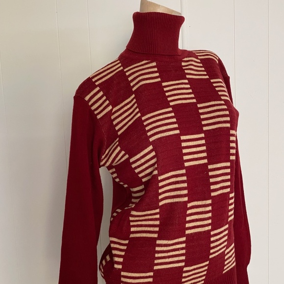 VTG 1970s Mens Turtleneck Sweater Acrylic Sz M - Picture 3 of 8